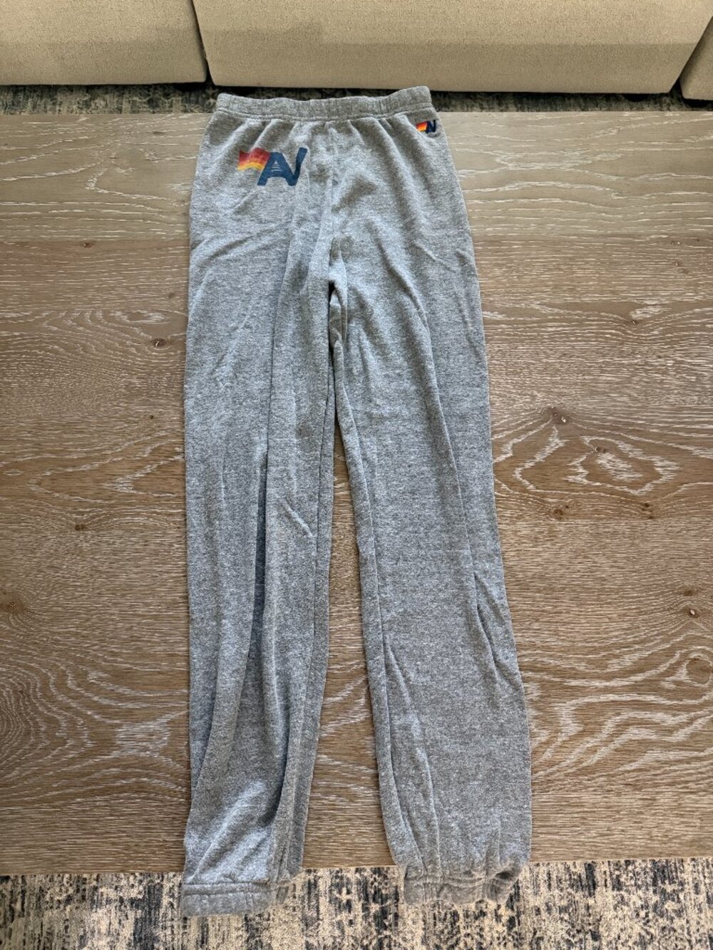 Girls Aviator Nation gray pull on sweatpants joggers size 14